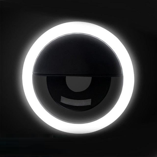 Selfie ring light for laptops & phones, providing optimal lighting for streaming, vlogging & photos.