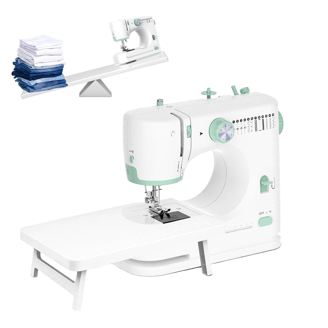 Compact StitchPro mini sewing machine, perfect for beginners, featuring 12 stitch options.