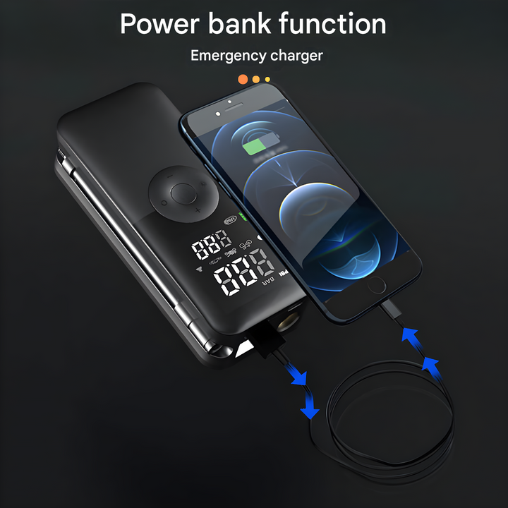 Bike tire inflator pump with digital display & auto-shutoff. Perfect for road bikes, mountain bikes & sports balls.