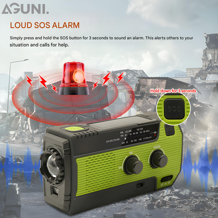 Essential portable emergency radio for preparedness: solar, hand crank, power bank, and weather alerts.