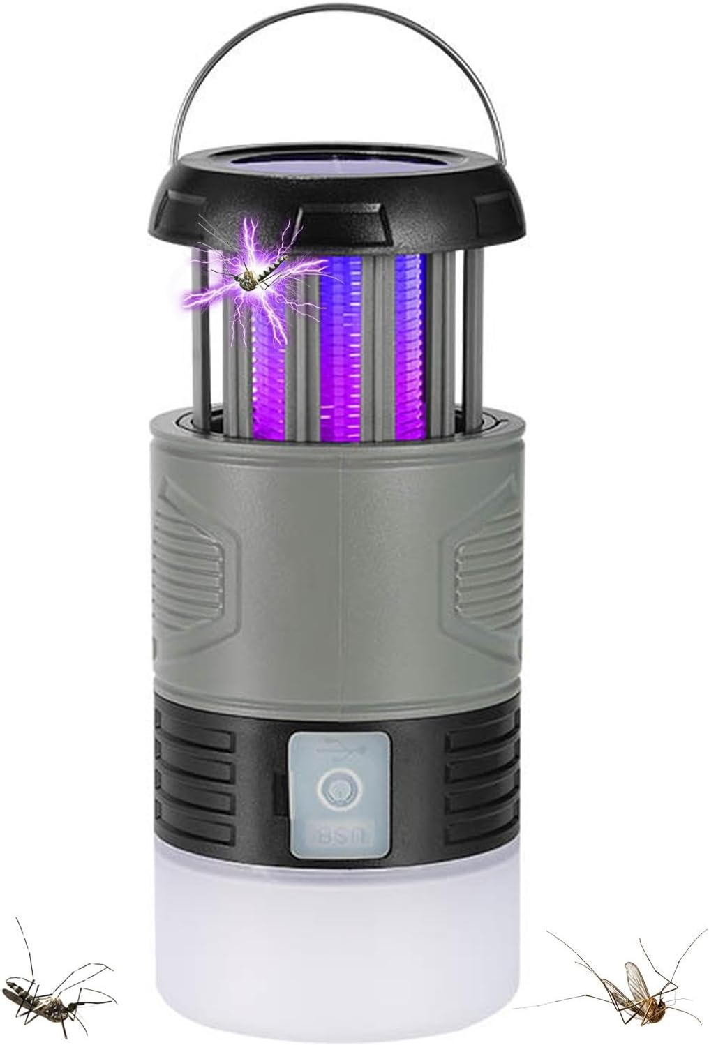 Portable Solar UV Fly Trap Light by Zynora, solar-powered insect killer for outdoor pest control and camping