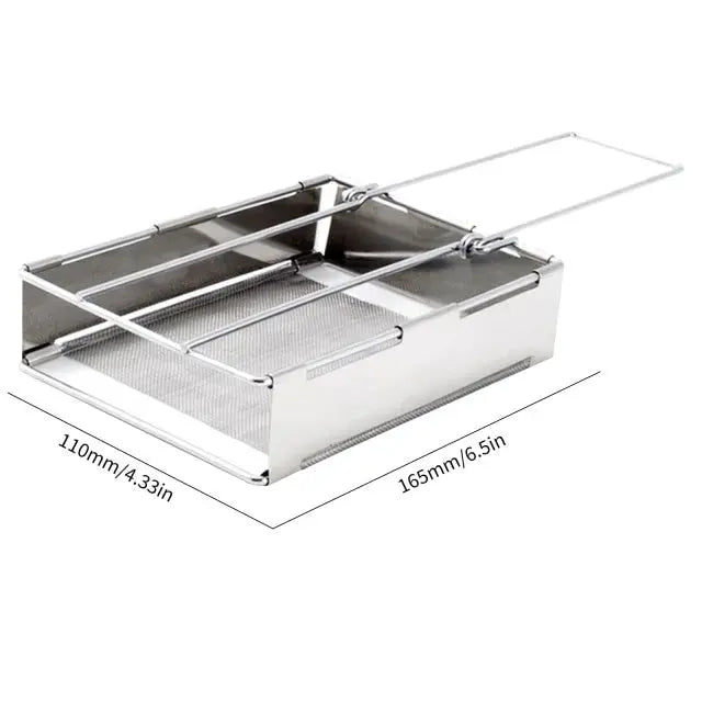 Efficient wood burning camping stove, foldable stainless steel, for sustainable outdoor cooking.