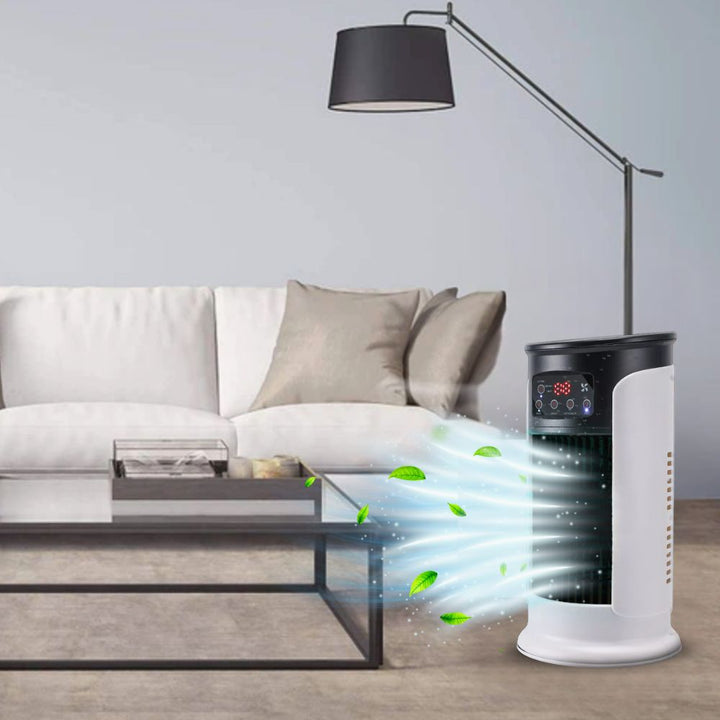 Portable Stand-Up AC unit, ideal windowless room cooler for indoor spaces, offering efficient mobile cooling.