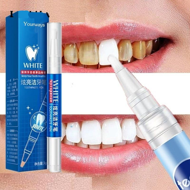 Portable Teeth Whitening Pen with natural gel for a brighter smile; ideal for on-the-go stain removal & oral care.