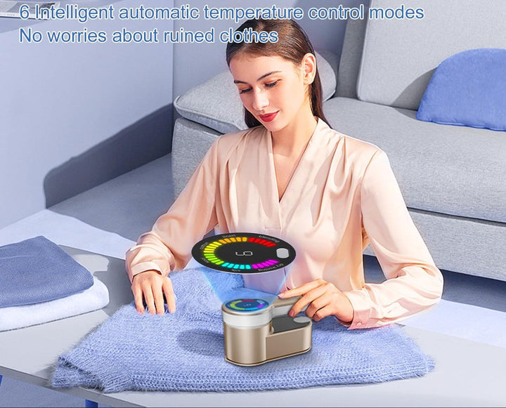Travel steamer iron 1200W, gold & silver, with power cord & AU plug, ready for quick fabric care