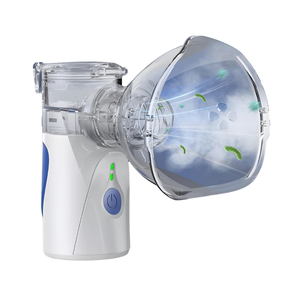 Portable ultrasonic nebulizer for respiratory relief. Discreet AirEase inhaler for asthma, colds & cough.