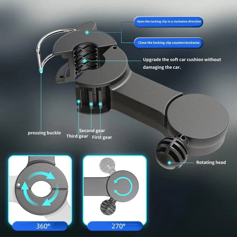 Compact universal USB car fan with two adjustable heads providing multi-directional cooling for vehicles