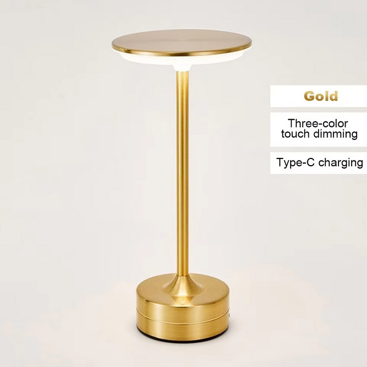 Elegant LED table lamp, touch sensitive, USB rechargeable, portable for versatile lighting solutions.