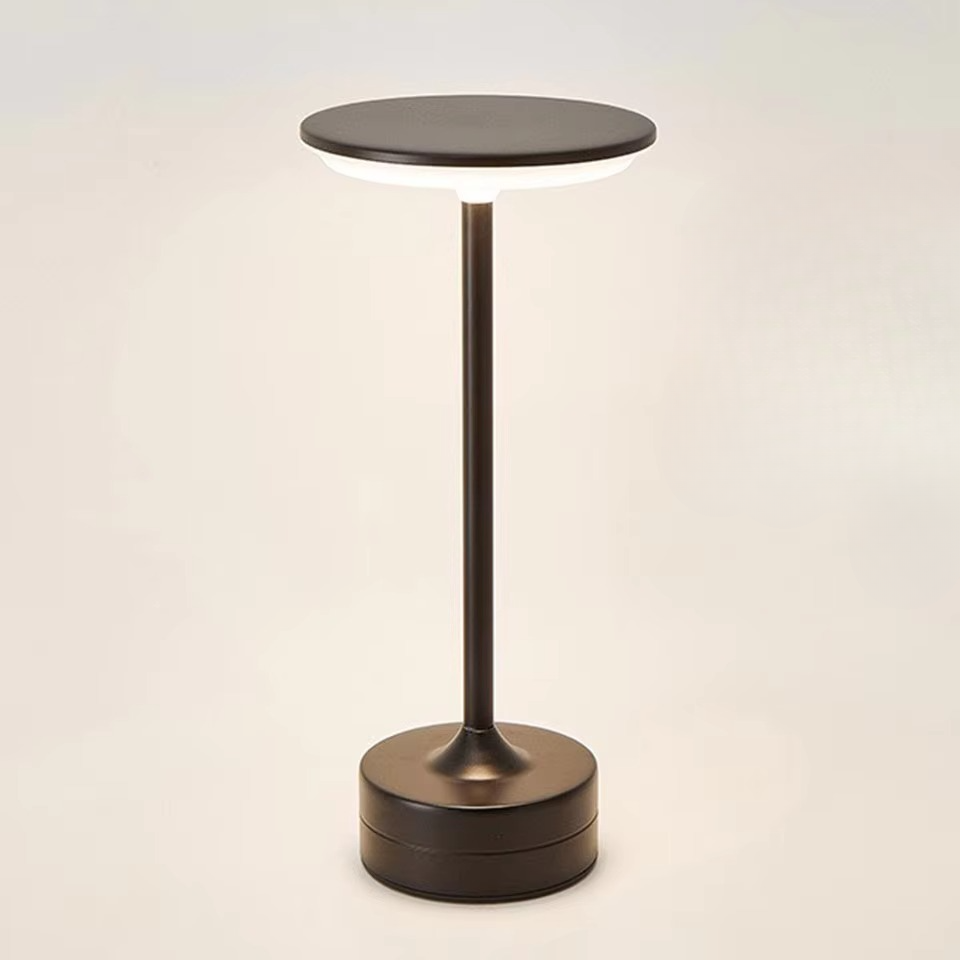 Wireless LED bedside lamp, touch dimmable, USB rechargeable, perfect as a portable night light.