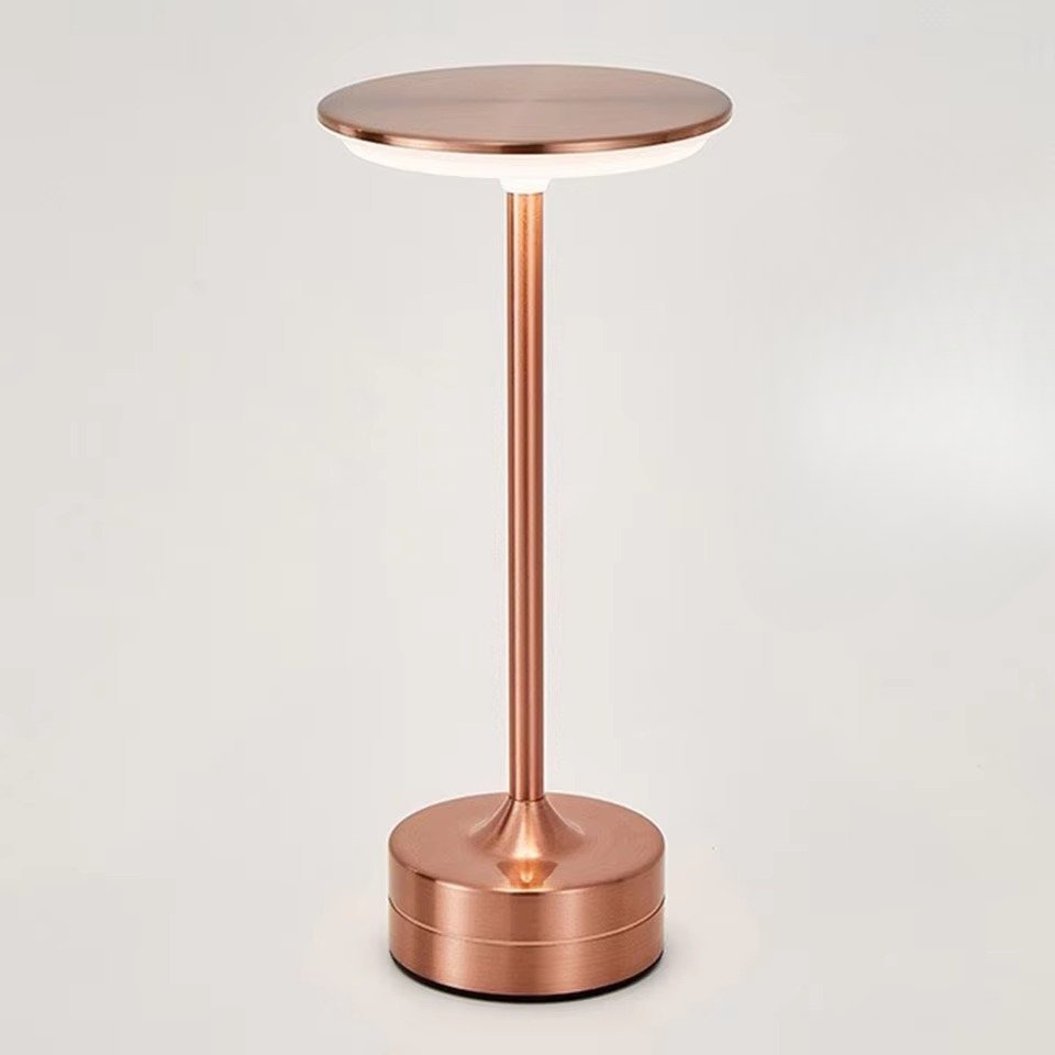 Rechargeable LED lamp, touch sensor, portable light for bedroom, living room, or outdoor use.