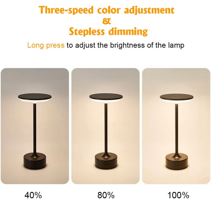 Bedside touch sensor night light, portable & rechargeable via USB, offers gentle illumination.