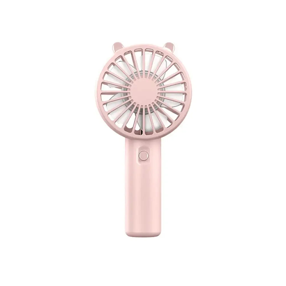 Compact USB rechargeable mini fan, perfect personal cooler for travel and outdoor activities.