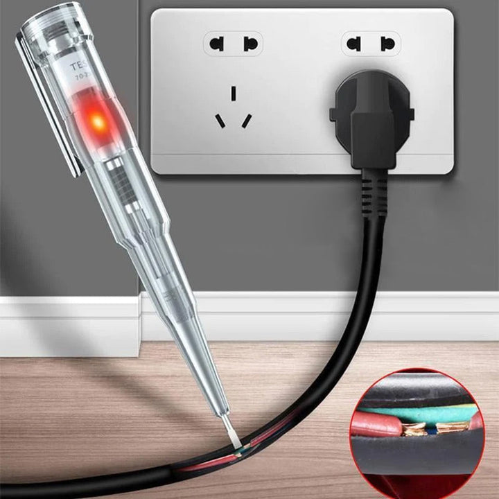 Portable voltage tester pen for electricians, safe non-contact circuit detection.