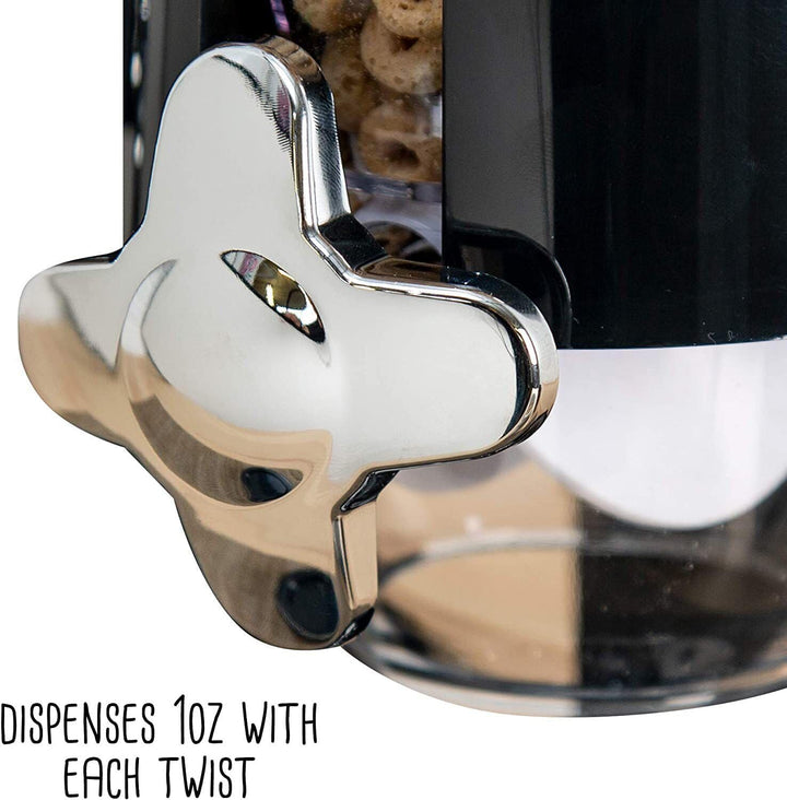 PortionMate double cereal dispenser, versatile for oats, granola, candies, and various dry foods
