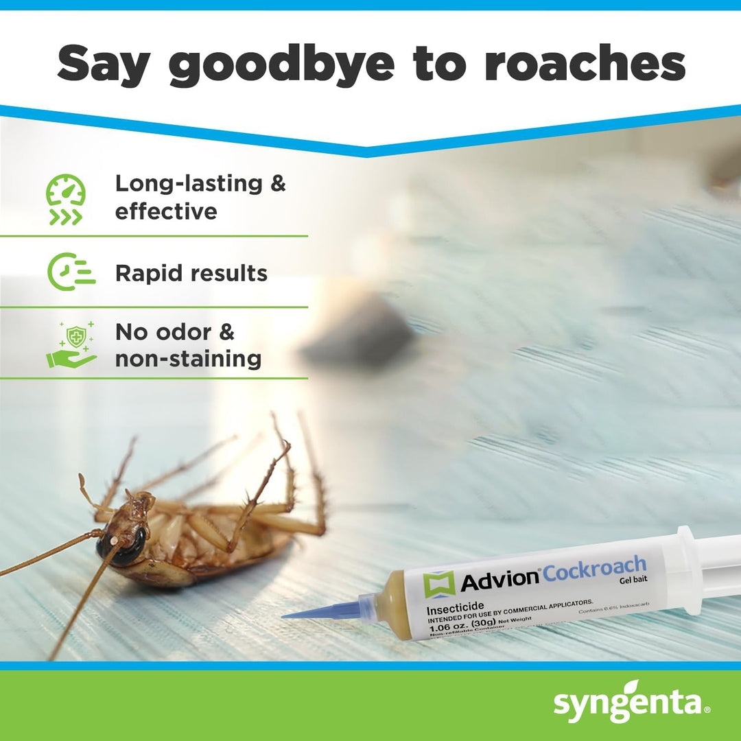 Commercial-grade cockroach control gel bait syringe. Powerful roach killer insecticide for pest elimination.