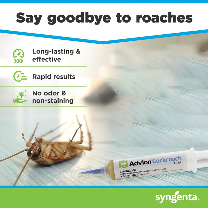 Commercial-grade cockroach control gel bait syringe. Powerful roach killer insecticide for pest elimination.