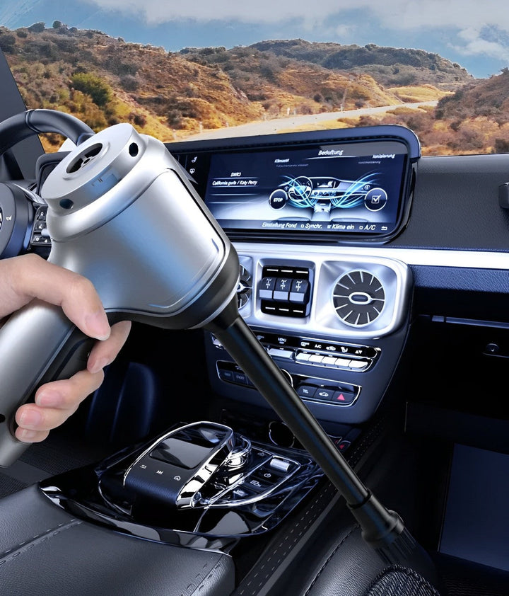 Powerful cordless handheld vacuum for car & home. Features strong suction for versatile cleaning tasks.