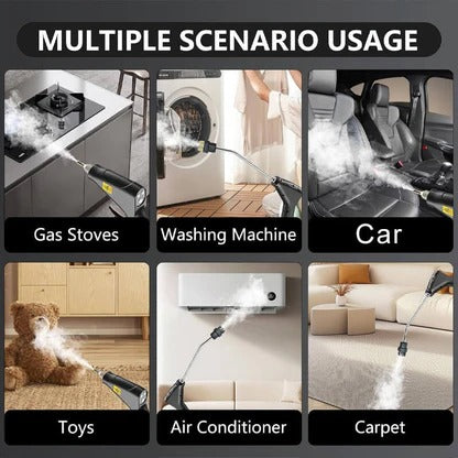 Eco-friendly multi-surface steam cleaner for chemical-free deep cleaning and stain removal in home and auto.