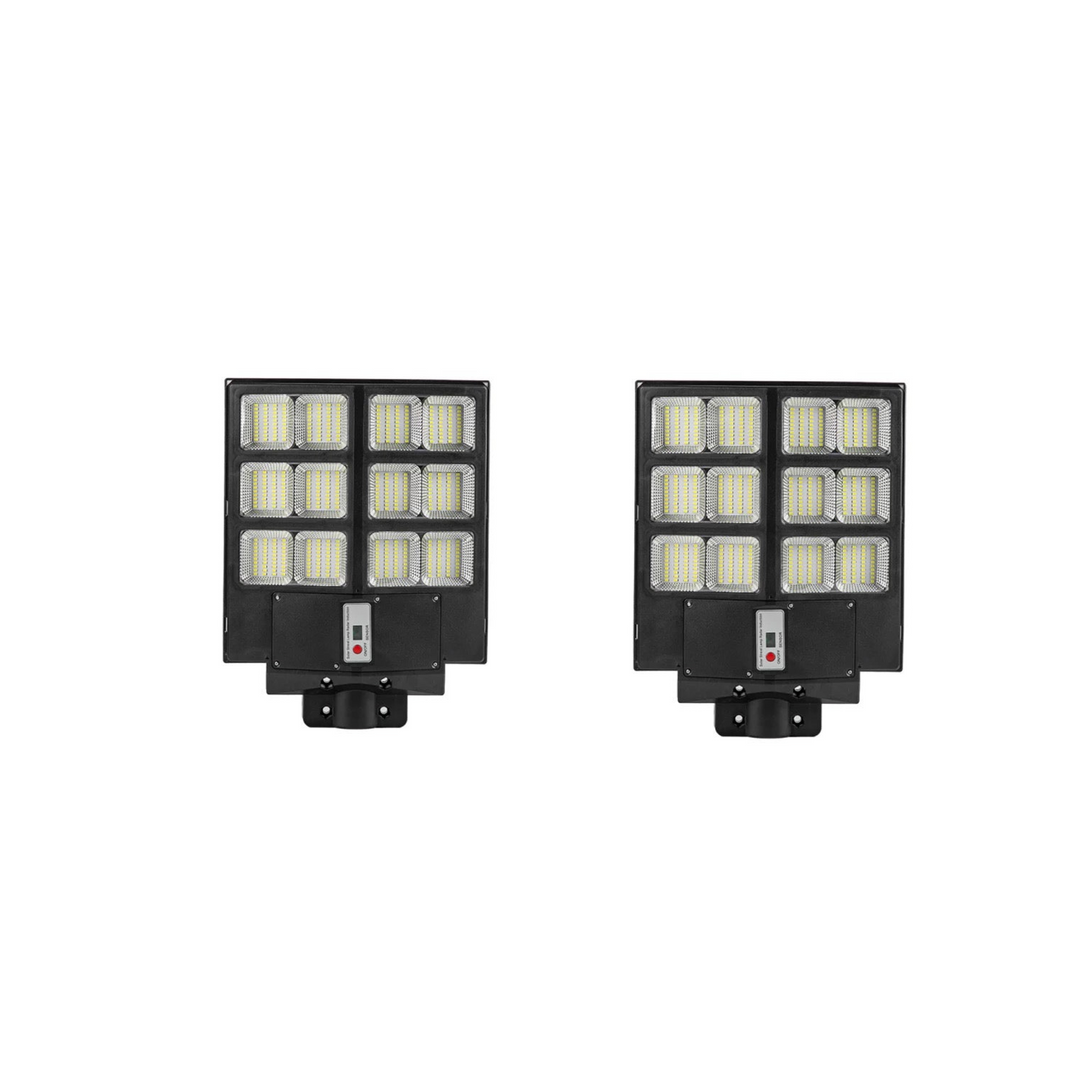 Energy-saving cool white solar security light. Weatherproof LED for outdoor patio & yard, remote control.