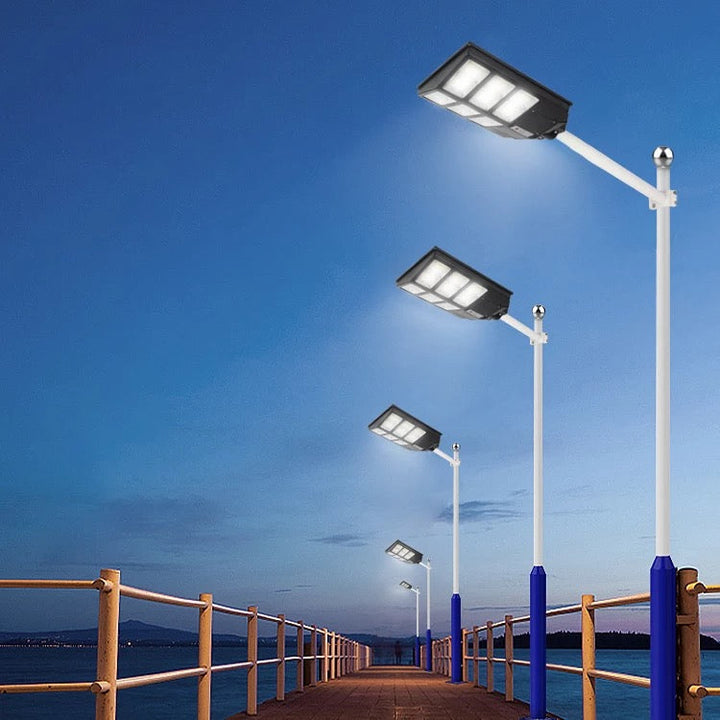 Efficient solar security lamp for outdoor use. Bright LED, wireless, perfect for garden & patio lighting.