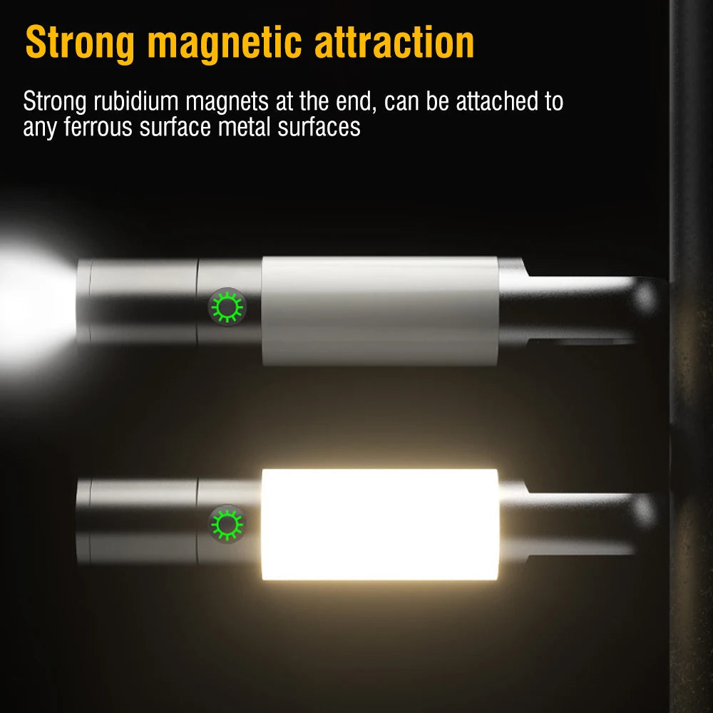 MeteorLite powerful LED torch with magnetic base for hands-free convenience.
