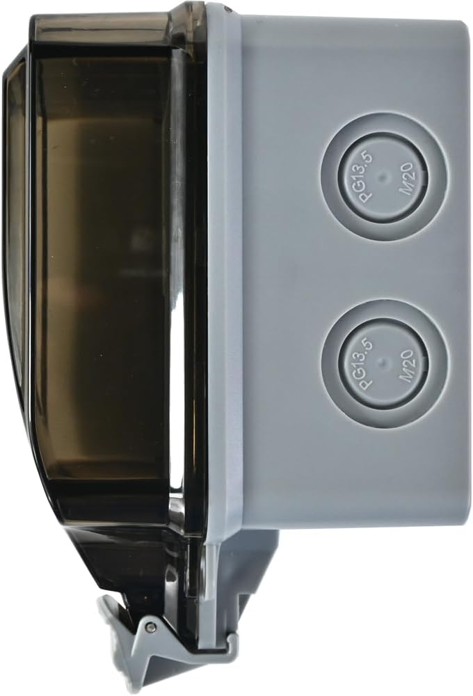 PowerGuard durable IP66 outdoor socket with a transparent lockable cover for easy access and protection