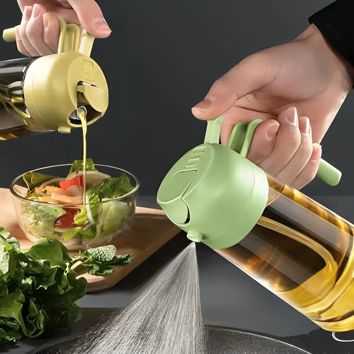 Precise cooking oil sprayer for healthy meal prep, ideal for air frying, grilling, and salads.