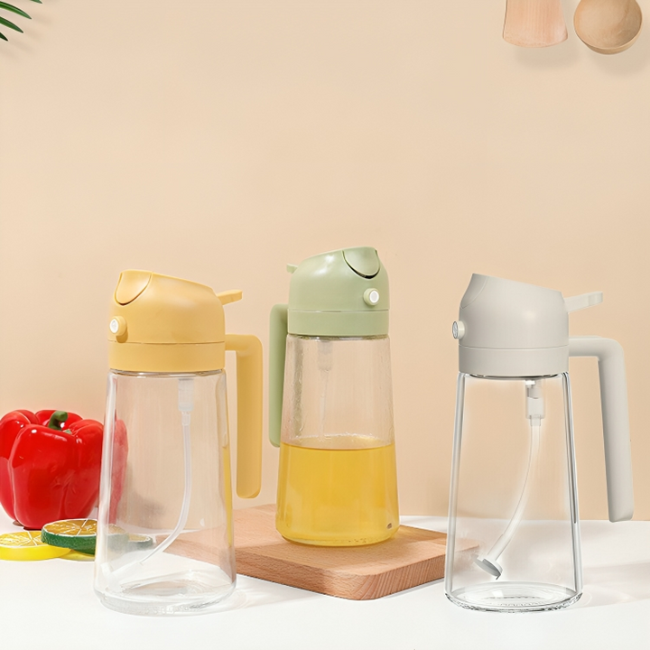 Versatile oil dispenser & mister, great for baking, air frying, salads, and precise cooking tasks.