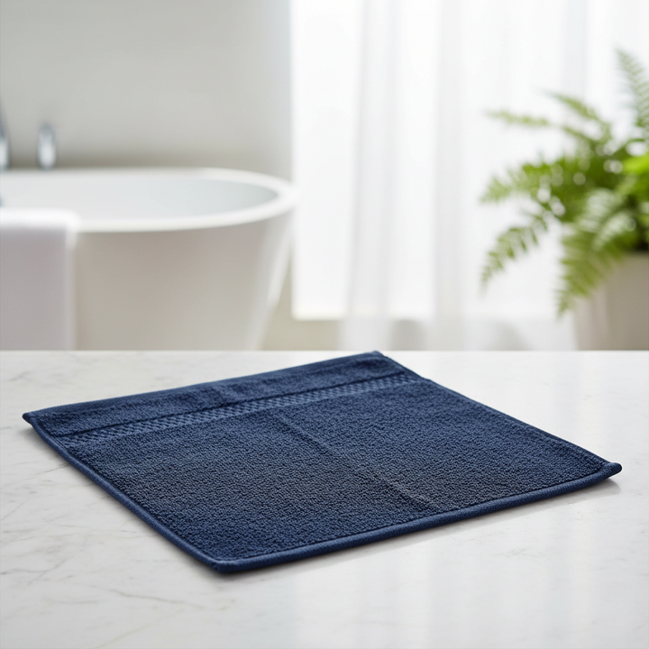Premium 12-count white cotton washcloth set, soft and absorbent for everyday bathroom use