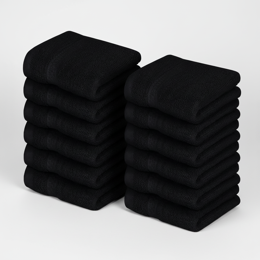 Soft, absorbent cotton washcloth from the Premium Set, a versatile bathroom accessory