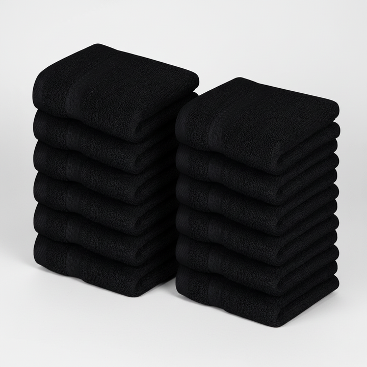 Soft, absorbent cotton washcloth from the Premium Set, a versatile bathroom accessory