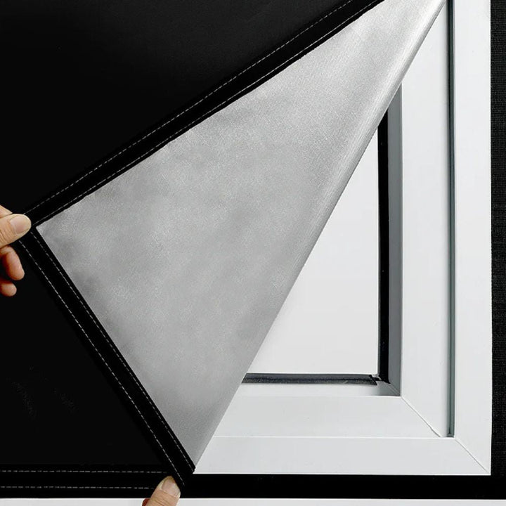 High-quality blackout window shade provides complete room darkness, privacy, heat control, & UV protection.