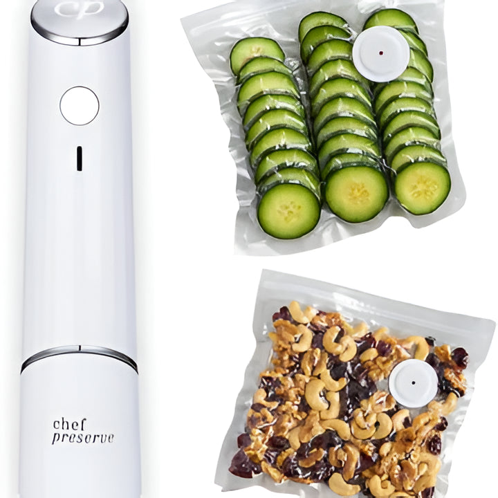 Premium compact vacuum sealer for food freshness, ideal for kitchen meal prep & storage.