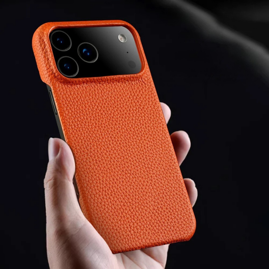 MagSafe compatible premium leather iPhone cover for 12-17 Series. Slim design with genuine leather protection.