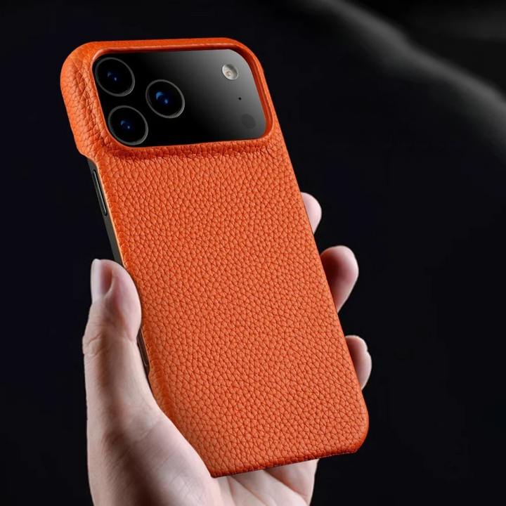 MagSafe compatible premium leather iPhone cover for 12-17 Series. Slim design with genuine leather protection.