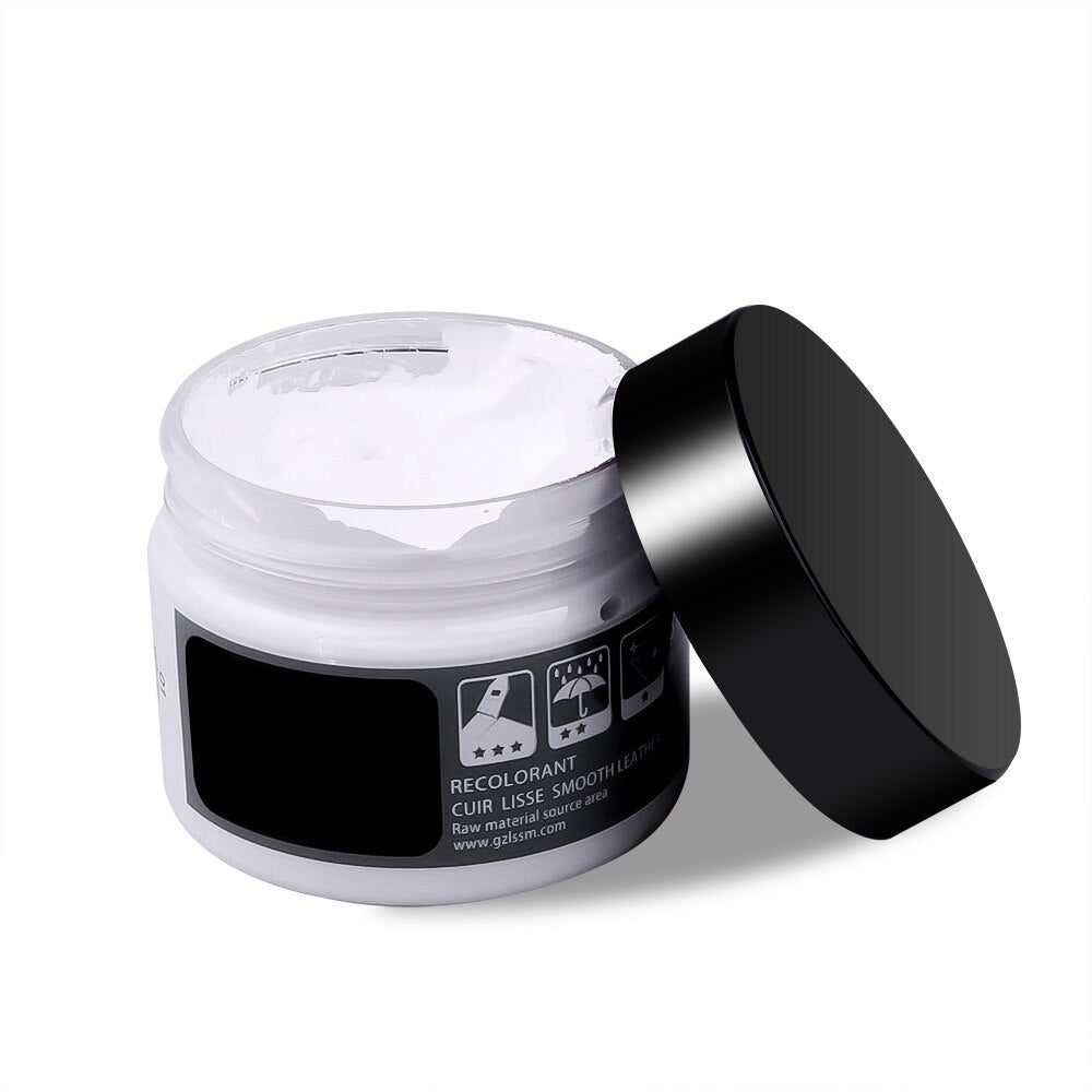 Versatile RestoreLeather leather care balm, suitable for furniture, car seats & accessories.