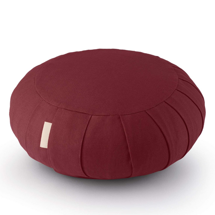 Comfortable organic cotton seat cushion, filled with buckwheat, essential for meditation & yoga accessories.