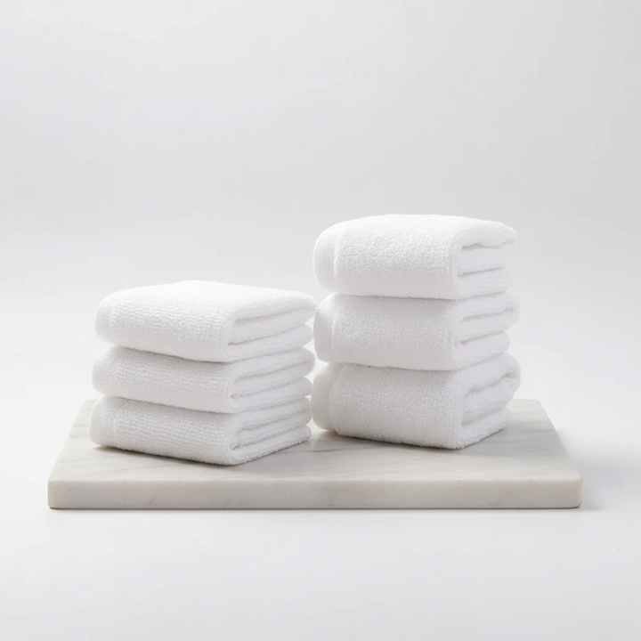 Eco-friendly premium small cotton towels, 10-pack, highly absorbent for versatile home use