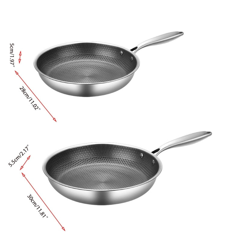 Premium scratch-resistant non-stick frying pan. Durable stainless steel cookware, induction & oven safe, easy clean.