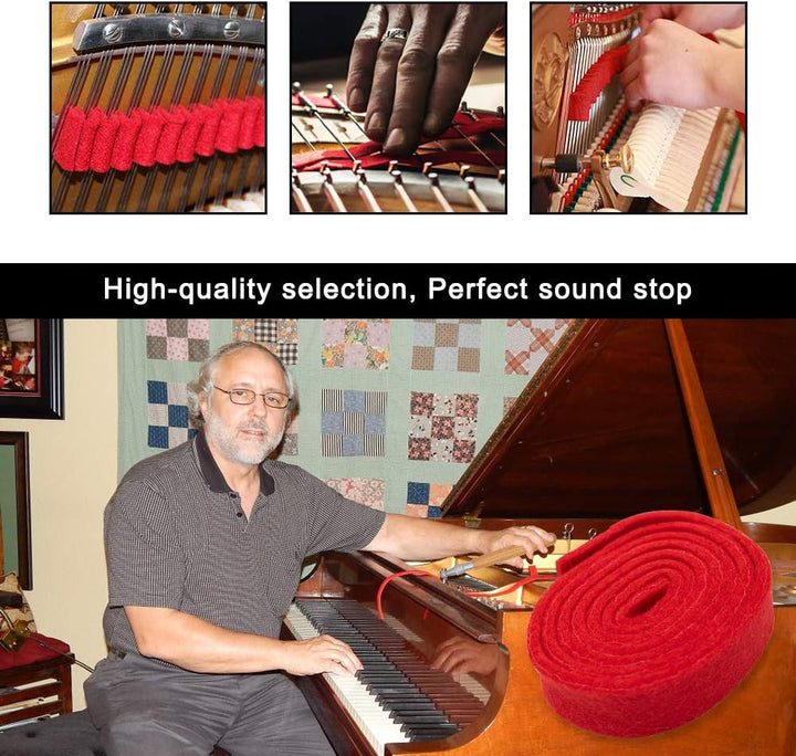 Overview of a professional 16-piece piano tuning and repair tool kit in its protective carrying case