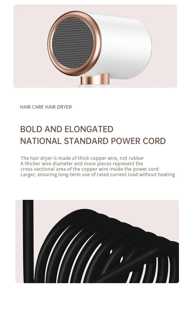 Salon quality 2400W hairdryer in use, showing quick and effective hair drying