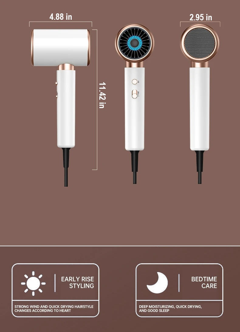 Powerful 2400W hair dryer with cold air func for setting your perfect hairstyle