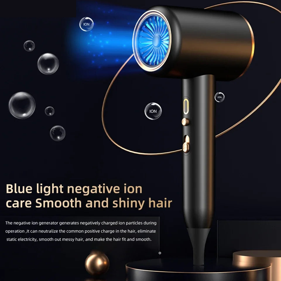 Professional 2400W hair dryer, showcasing its powerful motor and ergonomic grip