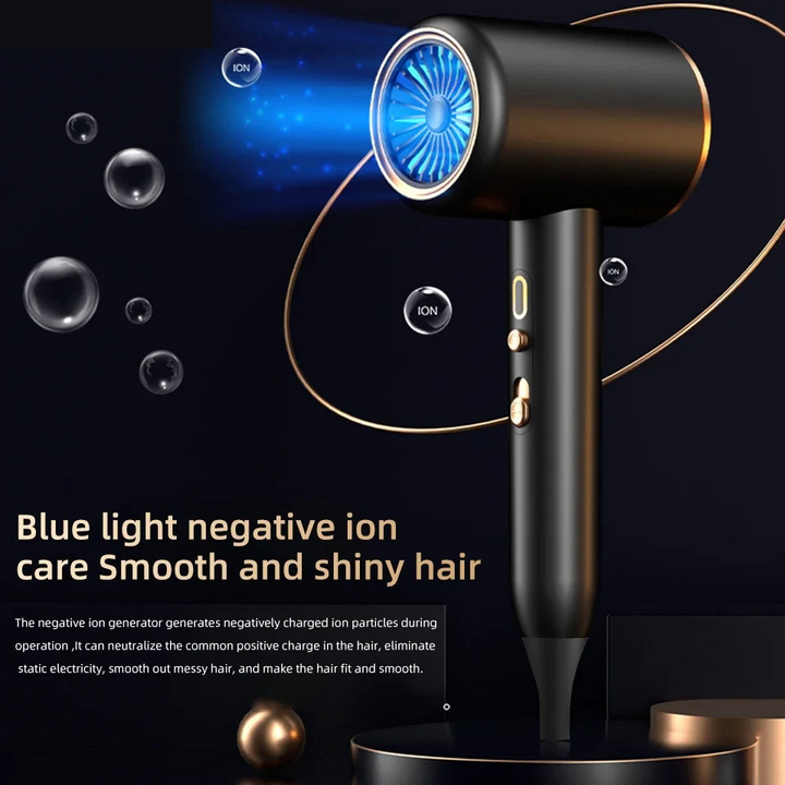 Professional 2400W hair dryer, showcasing its powerful motor and ergonomic grip
