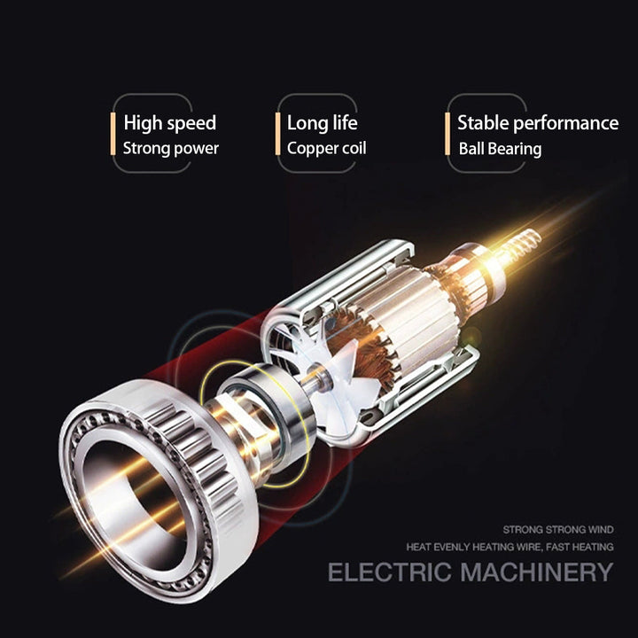 2400W salon-strength hairdryer for rapid drying and long-lasting styling results