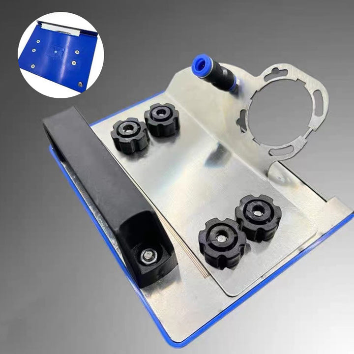 DIY 45-degree tile cutting tool for angle grinders, ideal for home renovation and sharp bevel edges.