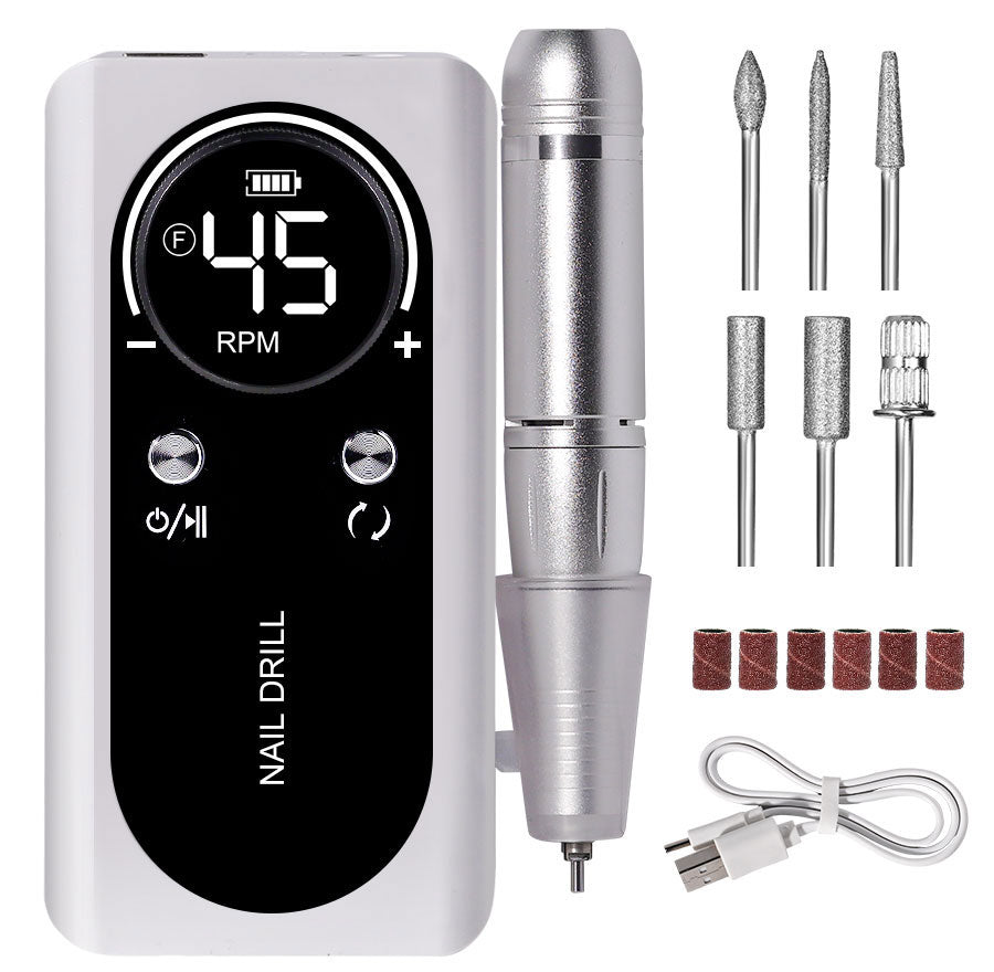 Professional electric nail file operating quietly, showcasing its low noise feature