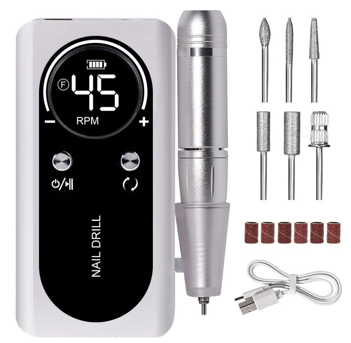 Professional electric nail file operating quietly, showcasing its low noise feature