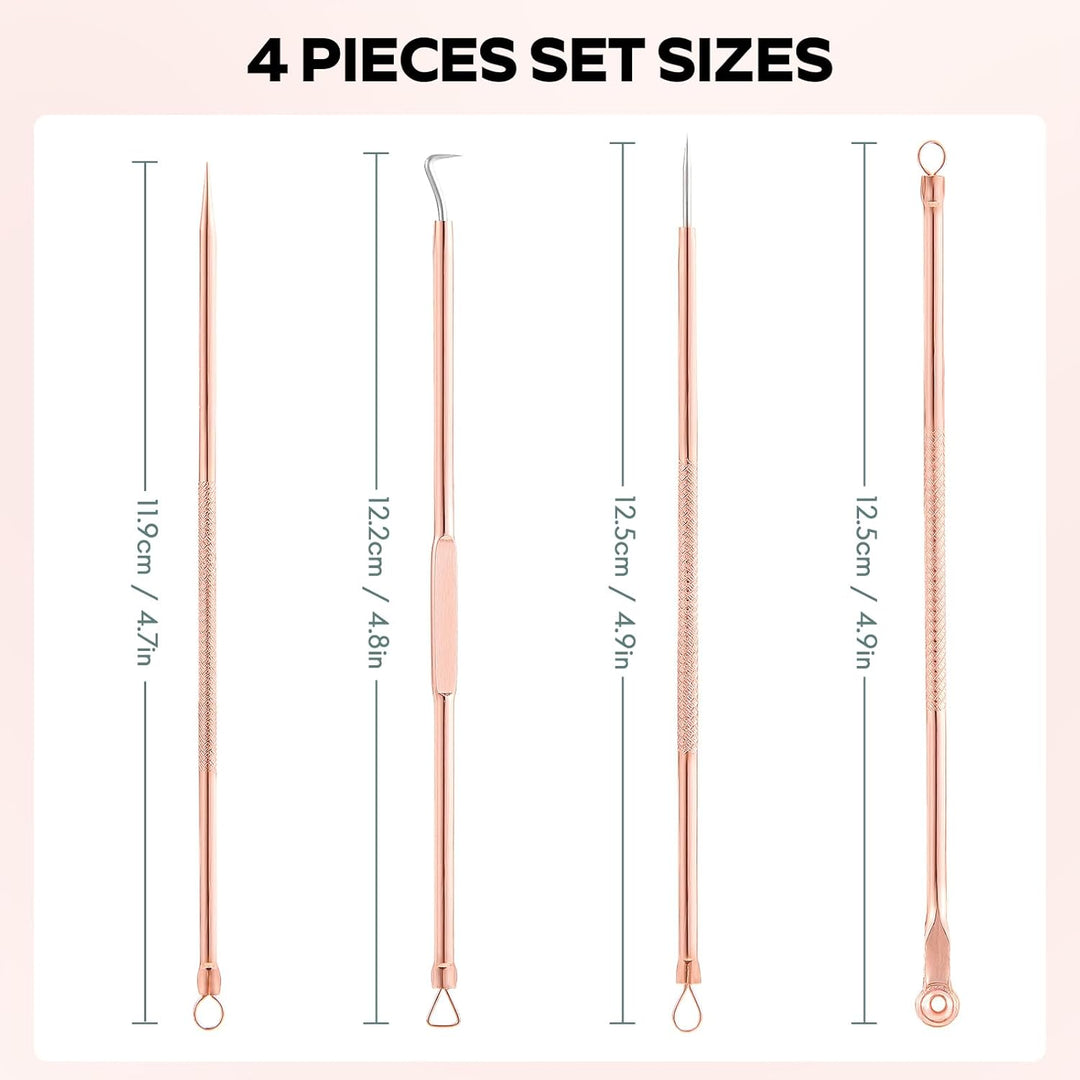 Packaging of a Professional Blackhead & Blemish Extractor Kit, emphasizing its use for skincare and acne treatment