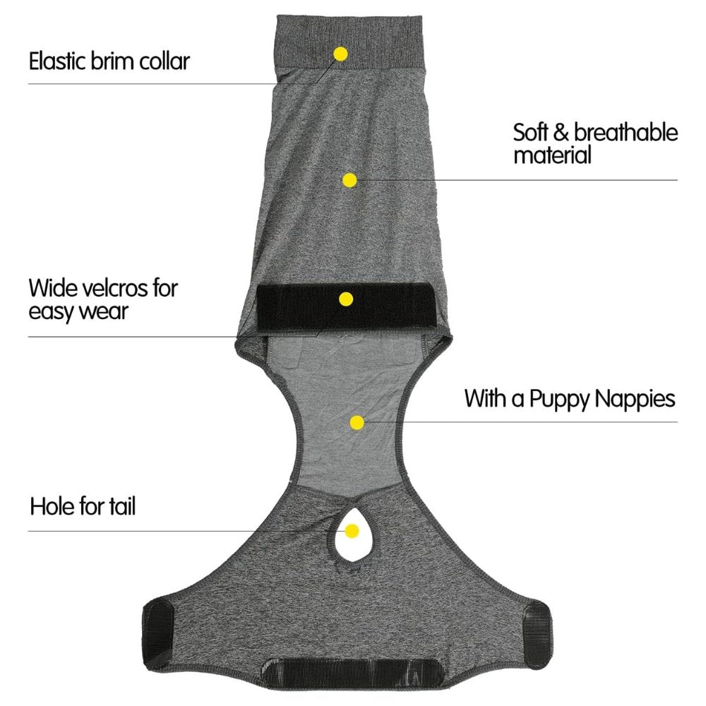 Lightweight dog recovery suit for effective wound protection, post-op healing & pet anxiety relief.